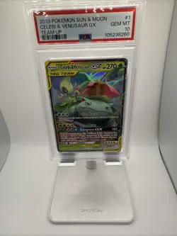 Pokemon TCG Celebi & Venusaur GX Holo Ultra Rare Card Team Up 1/181 - Image 1