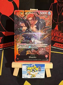 ONE PIECE CARD GAME HOLO CARTE SHANKS OP09-001 L LEADER ST FR NM - Image 1