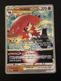 Pokemon TCG Hisuian Decidueye VSTAR Ultra Rare Card 084/189 - Image 1