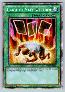 Card of Safe Return Yugioh RA03-EN114 Platinum Secret Rare PSR NM - Image 1