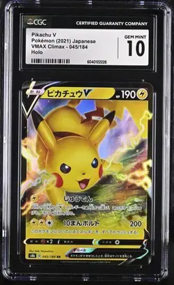 ⚡⚡⚡ CGC 10 Pikachu V 045/184 RR VMAX Climax s8b Pokemon Card - Image 1