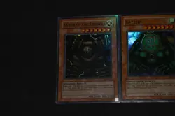 Yugioh Card Lot PL-MP Super Rare Sanga of the Thunder, Kazejin, & Suijin MRD - Image 2
