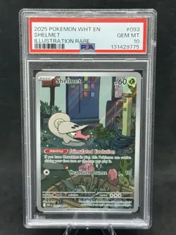 2025 Pokemon White Flare # 093 Shelmet Illustration Rare PSA 10 Card GEM MINT! - Image 1
