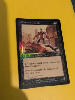 Withered Wretch. Zombie Cleric Magic the Gathering Card.Legions.Old Vintage FOIL - Image 1