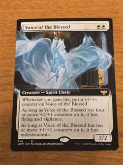 MTG Innistrad Crimson Vow - Voice of the Blessed - VOW 354 -Extended Art Regular - Image 1
