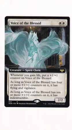 MTG Innistrad Crimson Vow - Voice of the Blessed - VOW 354 -Extended Art Regular - Image 2