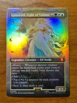 MTG LotR Commander - Galadriel, Light of Valinor - LTC 498 - Borderless FOIL - Image 1