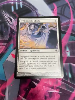 MTG - WHISPERSILK CLOAK - COMMON - DARKSTEEL - LP - Image 1