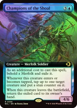 MTG Lorwyn Eclipsed Champion of the Shoal 0356 Extended Art FOIL NM - Image 1