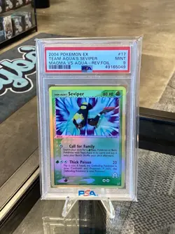 2004 Pokemon EX Team Magma VS Team Aqua Aqua's Seviper Magma VS Aqua PSA 9 - Image 1