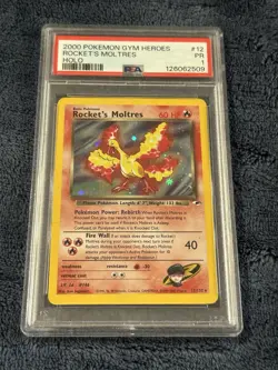 2000 Pokemon Gym Heroes #12 Rocket's Moltres Holo PSA 1 PR - Image 1