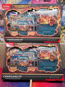 (Lot of 2) Pokemon TCG: Charizard EX Special Collection Boxes Sealed & Game Mat - Image 1