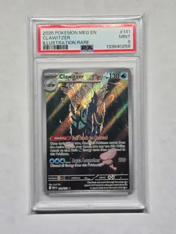 2025 POKEMON MEG EN-MEGA EVOLUTION ILLUSTRATION RARE #141 CLAWITZER PSA 9 - Image 1