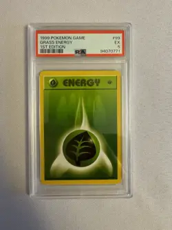 1999 Pokemon - 1st Edition Grass Energy - Base Set 99/102 - PSA 5 EX!! - WOTC - Image 1