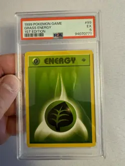 1999 Pokemon - 1st Edition Grass Energy - Base Set 99/102 - PSA 5 EX!! - WOTC - Image 2