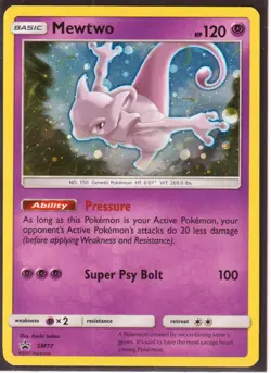 2017 Pokemon MEWTWO SM77 BLACK STAR RARE PROMO - HOLO NM/LP - Image 1