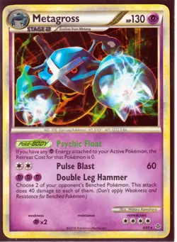 2010 METAGROSS 4/95 HeartGold SoulSilver UNLEASHED POKEMON-RARE -HOLO-NM - Image 1
