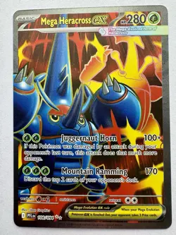 Pokemon TCG: 2025 Mega Heracross EX- 108/094 ULTRA RARE-Phantasmal Flames - Image 1