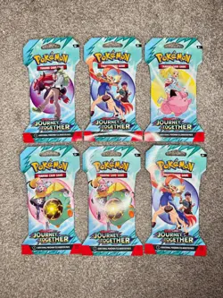 Pokemon TCG Journey Together Sleeved Booster Pack Sealed Lot of 6 - Image 1