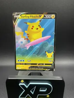 Surfing Pikachu V 8/25 Celebrations NM Pokemon TCG - Image 1