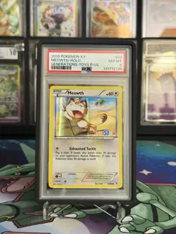 2016 Pokemon Meowth 053/083 Miscellaneous Promo Holo Toys R Us PSA 8 - Image 1