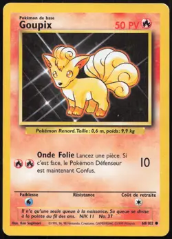 Carte Pokemon Goupix 68/102 Set de base Francais - Image 1