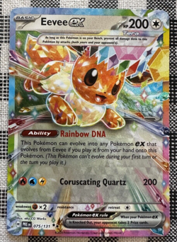 Pokemon TCG Scarlet & Violet Prismatic Evolutions Eevee EX 075/131 Double Rare - Image 1
