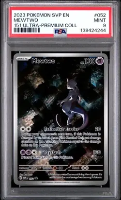 2023 Pokemon EN 151 Black Star Promo Mewtwo Ultra-Premium Coll #052 PSA 9 MINT - Image 1