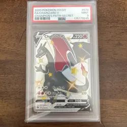 2020 Pokemon Sword & Shield Champion'S Path #079 Fa/Charizard V Secret PSA 9 - Image 1
