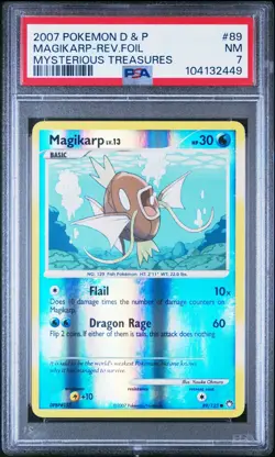 2007 Pokemon D&P Mysterious Treasures Magikarp Reverse Holo PSA 7 - Image 1