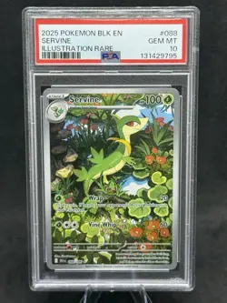 2025 Pokemon SV Black Bolt Servine Illustration Rare #088/086 PSA 10 - Image 1