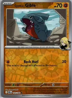 Pokemon Destined Rivals Reverse Holo 102/182 Cynthia's Gible - Image 1