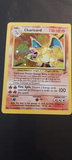 Charizard 4/130 Holo Rare - Base Set 2 - 2000 Pokemon WOTC LP Vintage - Image 2