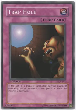 Trap Hole 1st Edition Common SDP-041 Lightly Played Yu-Gi-Oh - Image 1