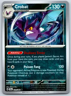 Crobat - Reverse Holo - Shrouded Fable SFA 029/064 Pokemon TCG Card - Image 1
