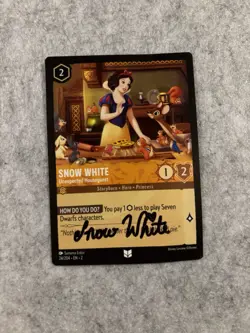 Disney Lorcana Snow White Unexpected Houseguest Autographed Card 24/204 English - Image 1