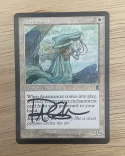 VINTAGE MTG Magic The Gathering Auramancer Creature Wizards Of The Coast Card - Image 1