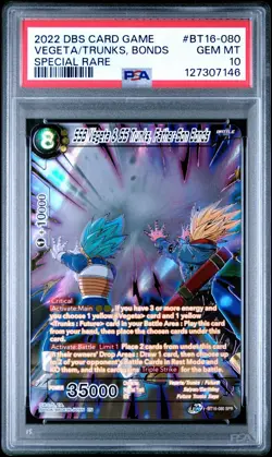 2022 SSB Vegeta & SS Trunks, Father son bonds BT16-080 Dragon Ball Super PSA 10 - Image 1