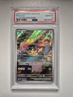 PSA 10 Pikachu 173/165 English 151 Illustration Rare Holo Pokemon Card GEM MINT - Image 1