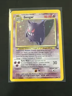 Pokemon Gengar Fossil Holo Rare Card 5/62 Unlimited 80 HP English 1999 TCG - Image 1