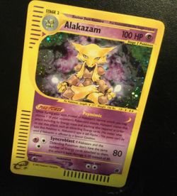 Pokemon Alakazam TCG Expedition Base Set Holo Rare Card 1/165 - Image 1