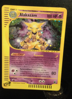 Pokemon Alakazam TCG Expedition Base Set Holo Rare Card 1/165 - Image 2