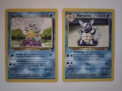 Squirtle/Wartortle Set - Base Set 2 - Pokemon Card - Unlimited Edition MP - Image 1