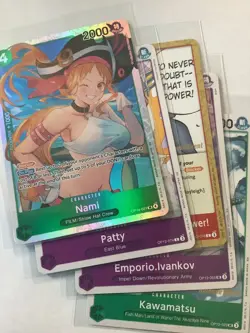 One Piece Nami OP14 Lot with (Release Date Stamp) cards OP14 Azure Seven Sea’s - Image 1