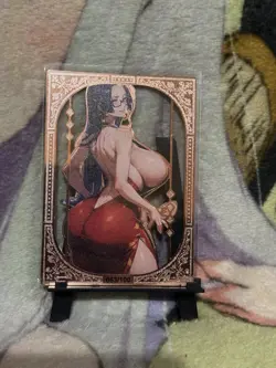 GODDESS STORY MR #063/100 GOLD BOA HANCOCK ONE PIECE METAL ANIME CARD - Image 2