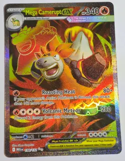 Mega Camerupt ex 156/132 Ultra Rare Mega Evolution Pokemon TCG & Bonus Card - Image 2