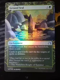 Ground Seal Borderless FOIL , Wilds of Eldraine , NM , MTG, FREE SHIPPING - Image 1