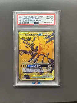 Pokemon PSA 10 Pikachu and Zekrom GX tag team Promo SM248 *MAKE OFFERS OR TRADE* - Image 1