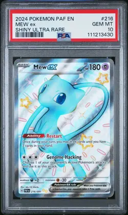 2024 POKEMON PAF EN-PALDEAN FATES SHINY ULTRA RARE #216 MEW EX PSA 10 - Image 1