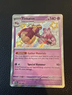 Tinkaton 167/091 Pokemon Paldean Fates SV Shiny Pokemon - Image 1